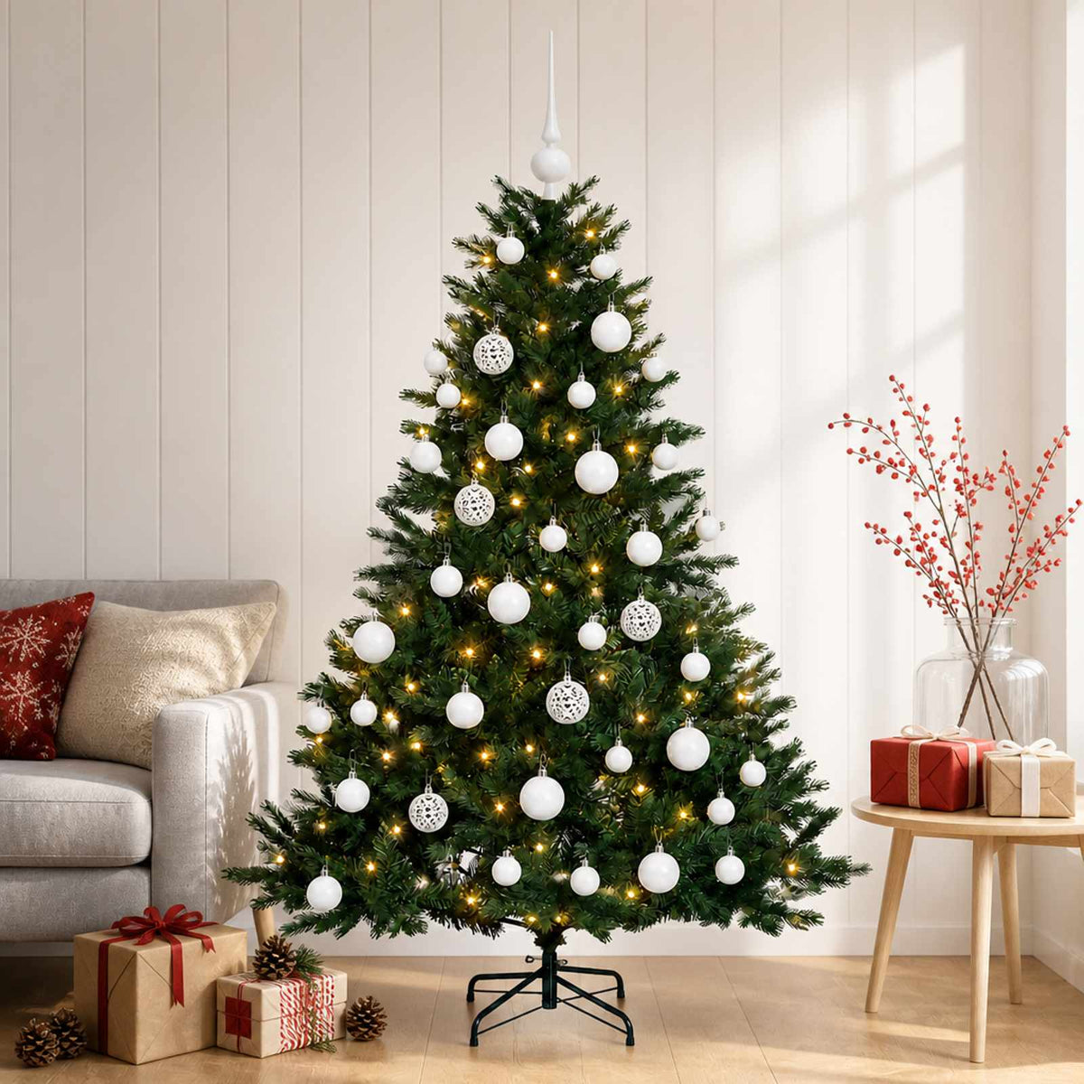 Artificial Christmas Tree with Bauble 120 cm 150 LEDs