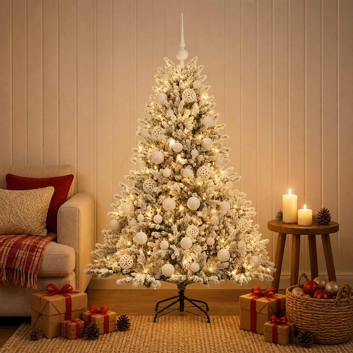 Artificial Christmas Tree with Bauble 150 cm 150 LEDs