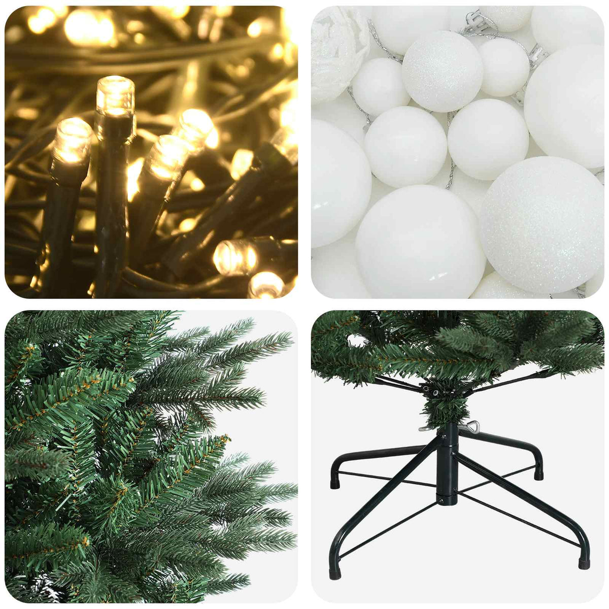 Artificial Christmas Tree with Bauble 120 cm 150 LEDs