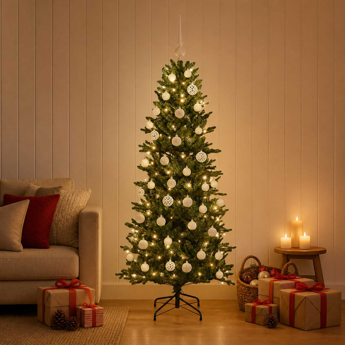 Artificial Christmas Tree with Bauble 120 cm 150 LEDs