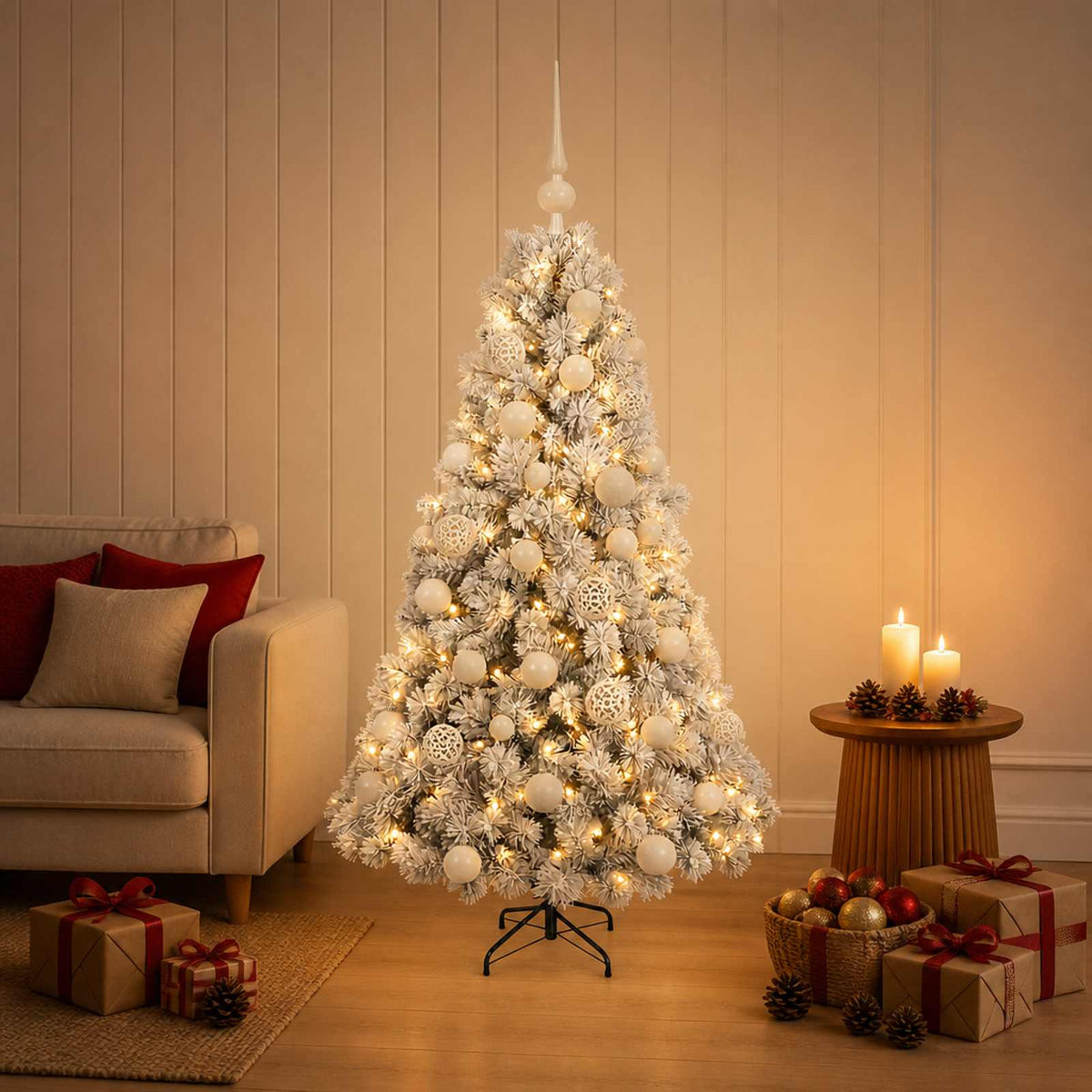 Artificial Christmas Tree with Bauble 120 cm 150 LEDs