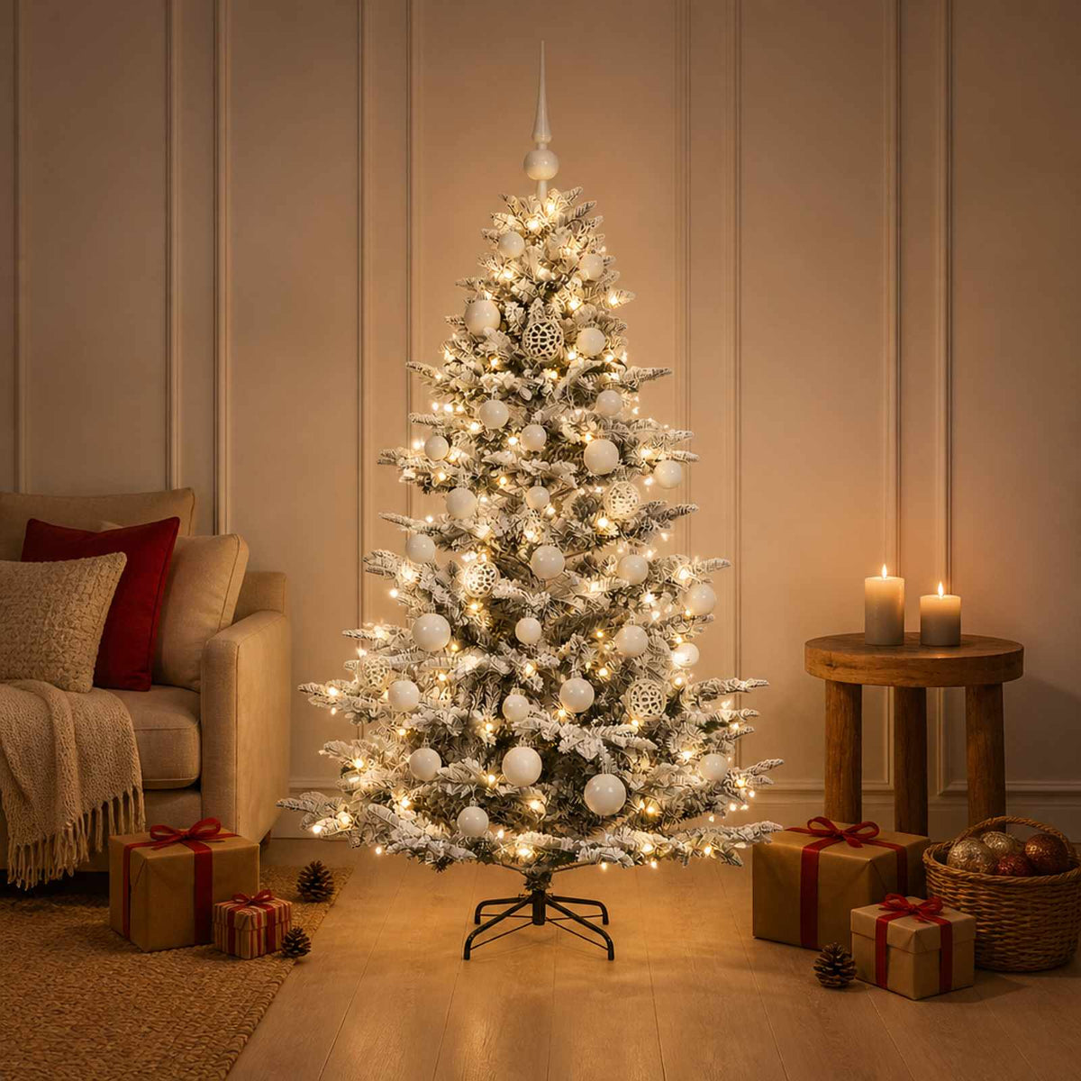 Artificial Christmas Tree with Bauble 150 cm 150 LEDs