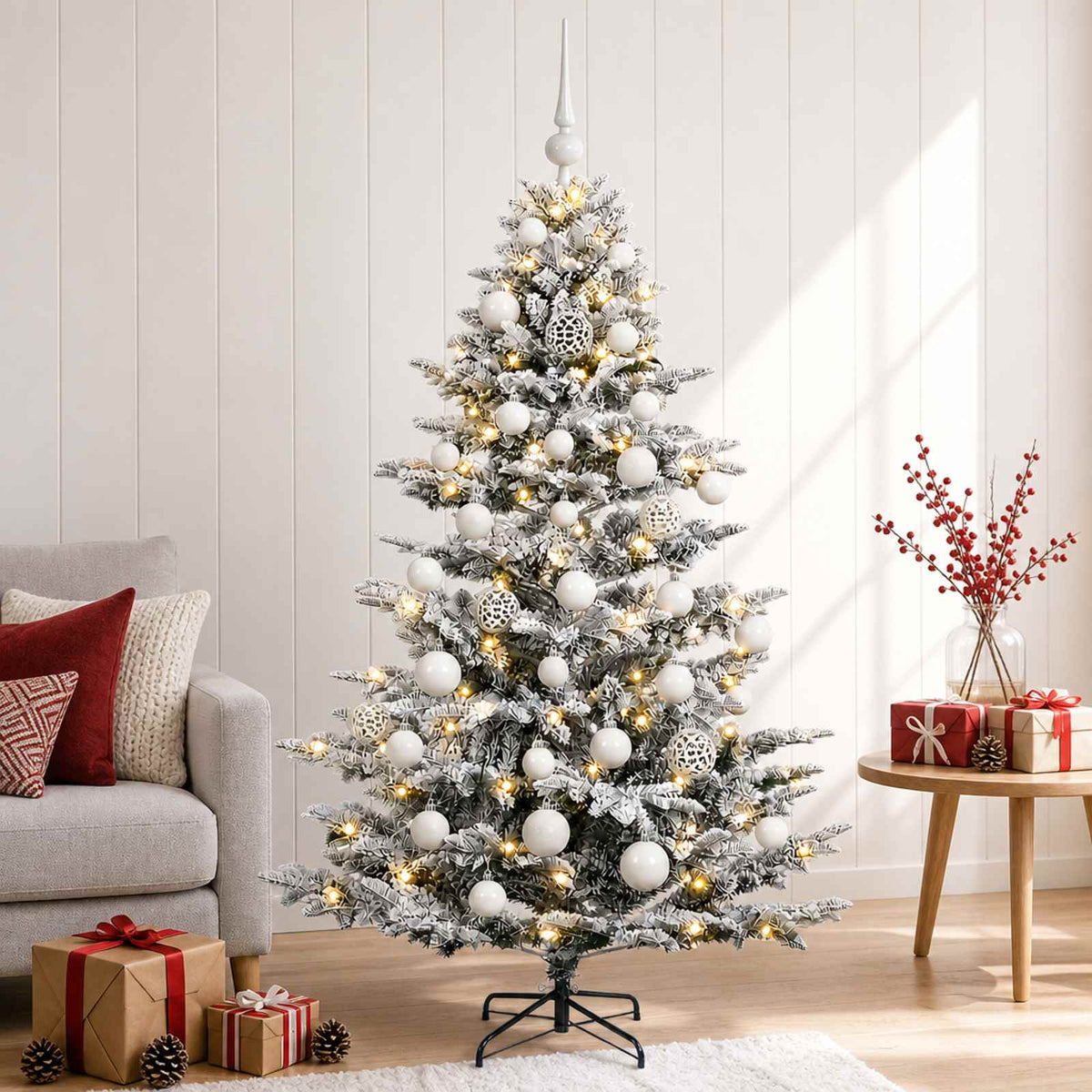 Artificial Christmas Tree with Bauble 150 cm 150 LEDs