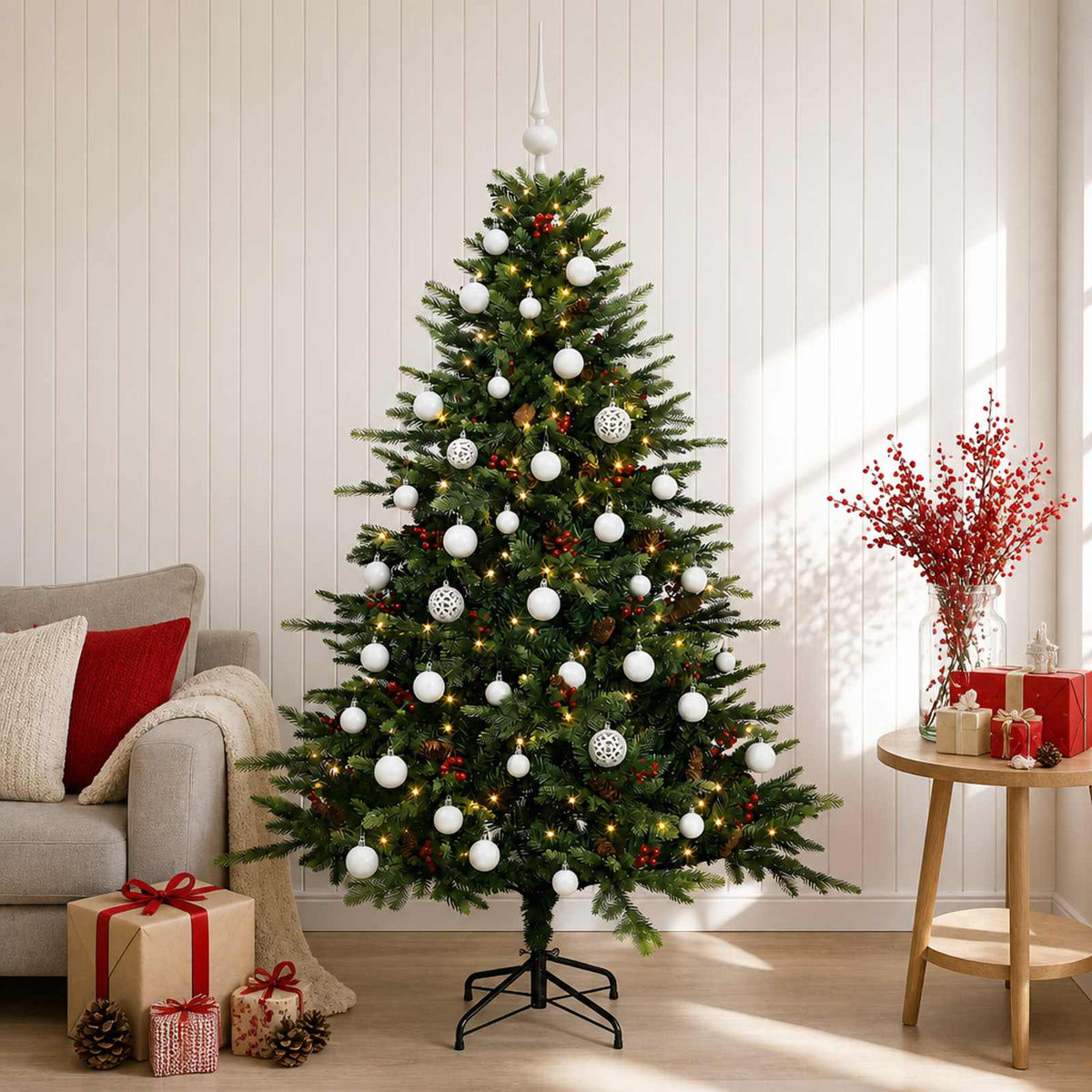 Artificial Christmas Tree with Bauble 120 cm 150 LEDs