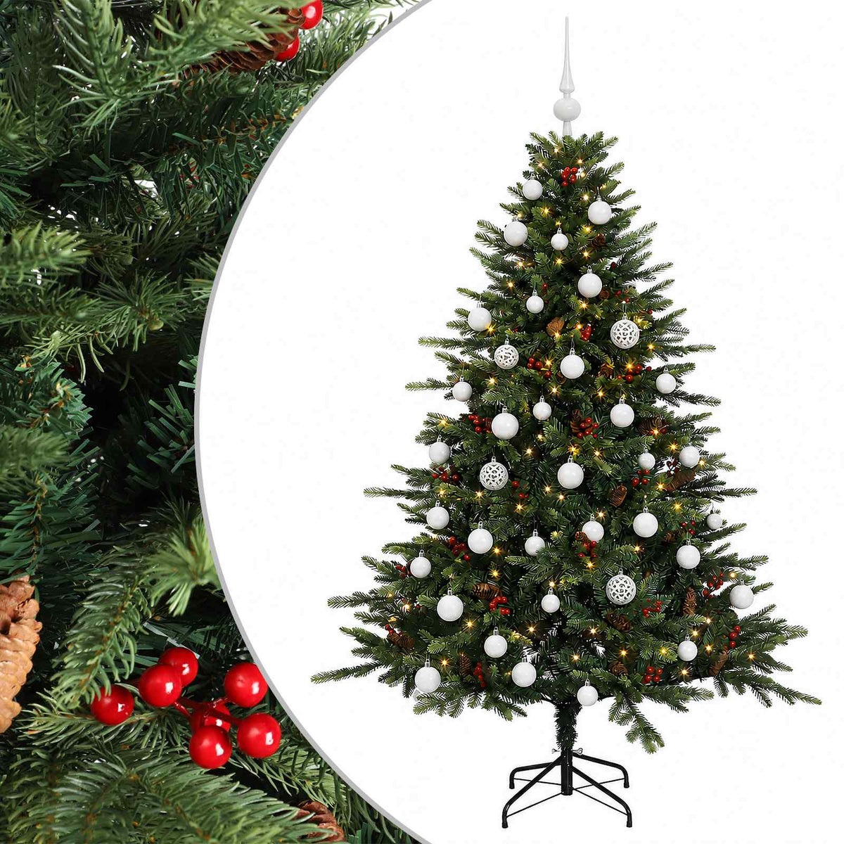 Artificial Christmas Tree with Bauble 150 cm 150 LEDs