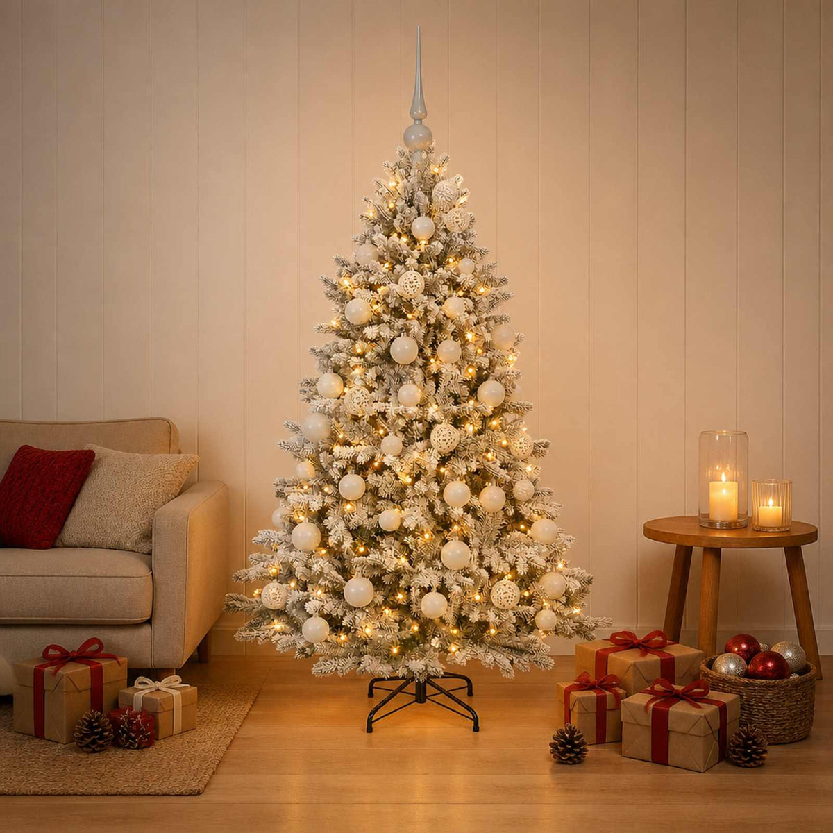 Artificial Christmas Tree with Bauble 150 cm 150 LEDs