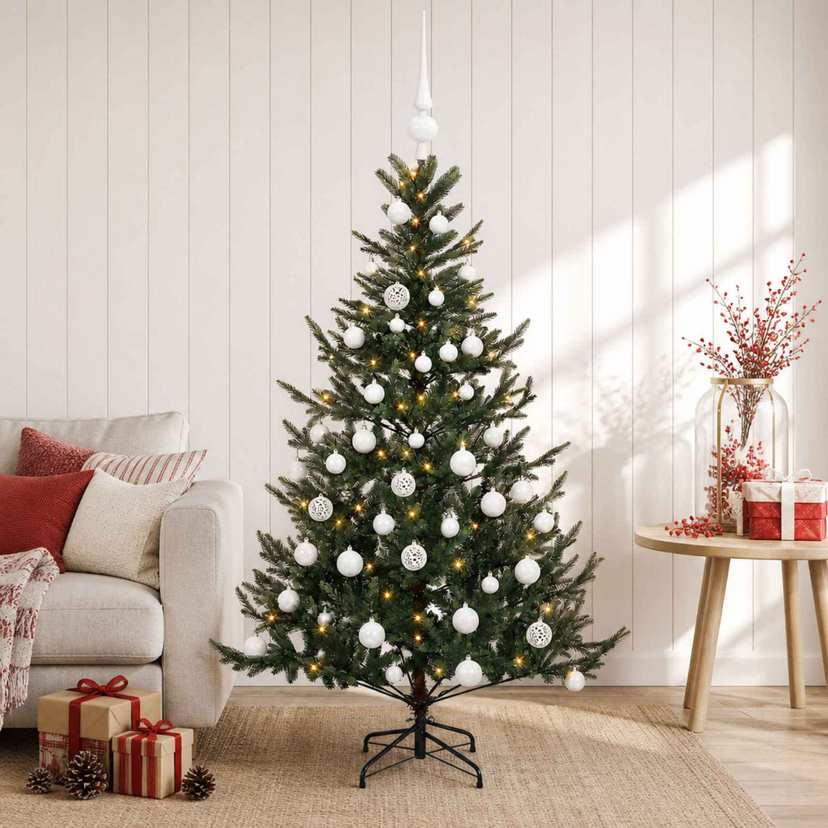 Artificial Christmas Tree with Bauble 150 cm 150 LEDs