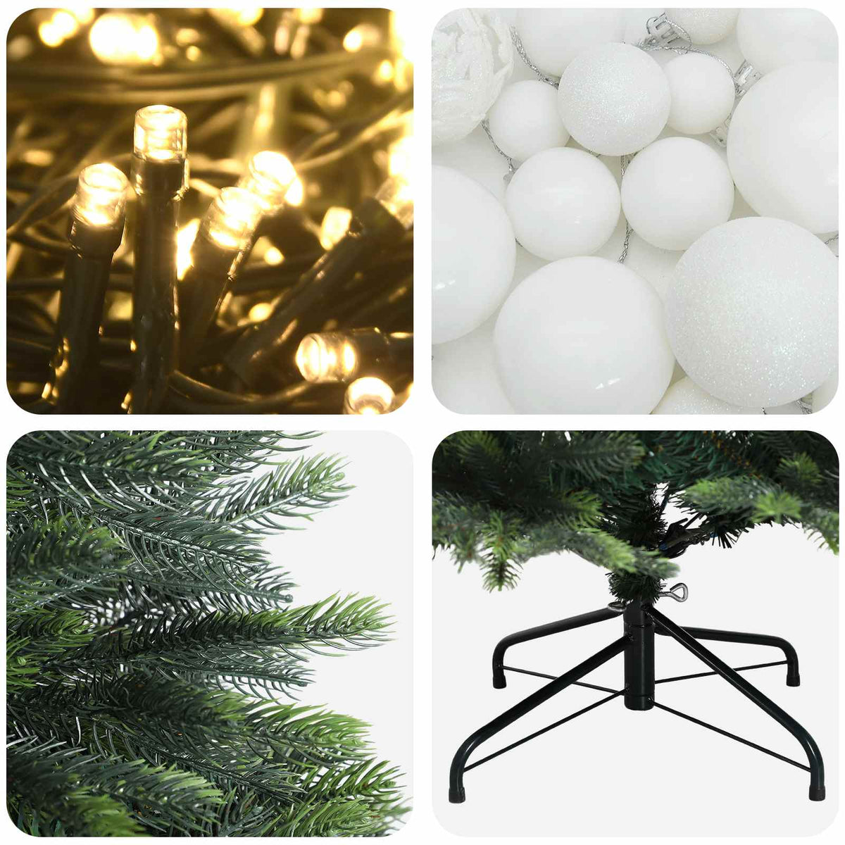 Artificial Christmas Tree with Bauble 120 cm 150 LEDs