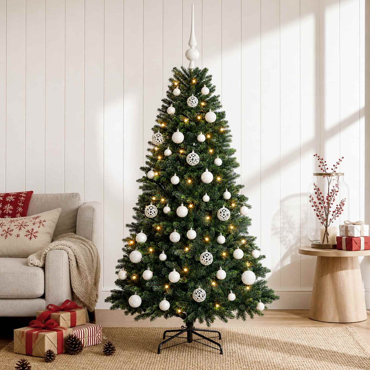 Artificial Christmas Tree with Bauble 120 cm 150 LEDs
