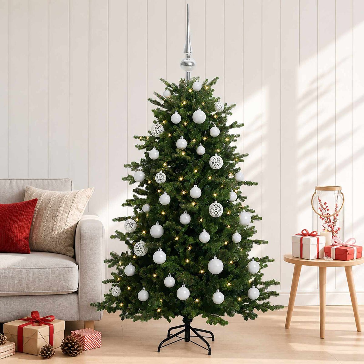 Artificial Christmas Tree with Bauble 150 cm 150 LEDs