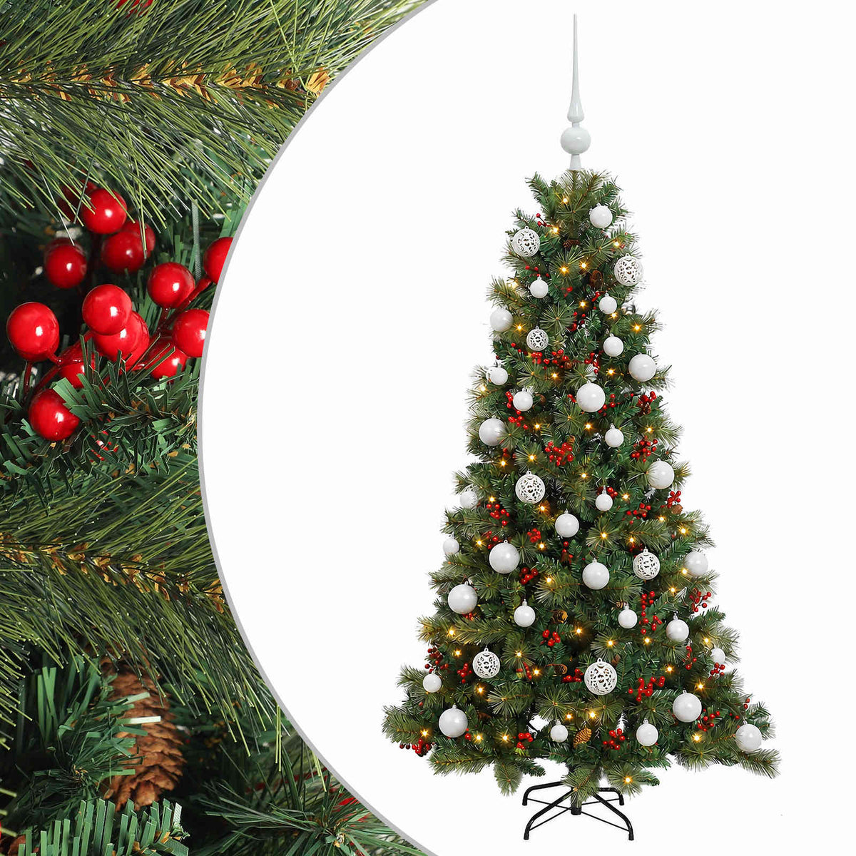 Artificial Christmas Tree with Bauble 150 cm 150 LEDs