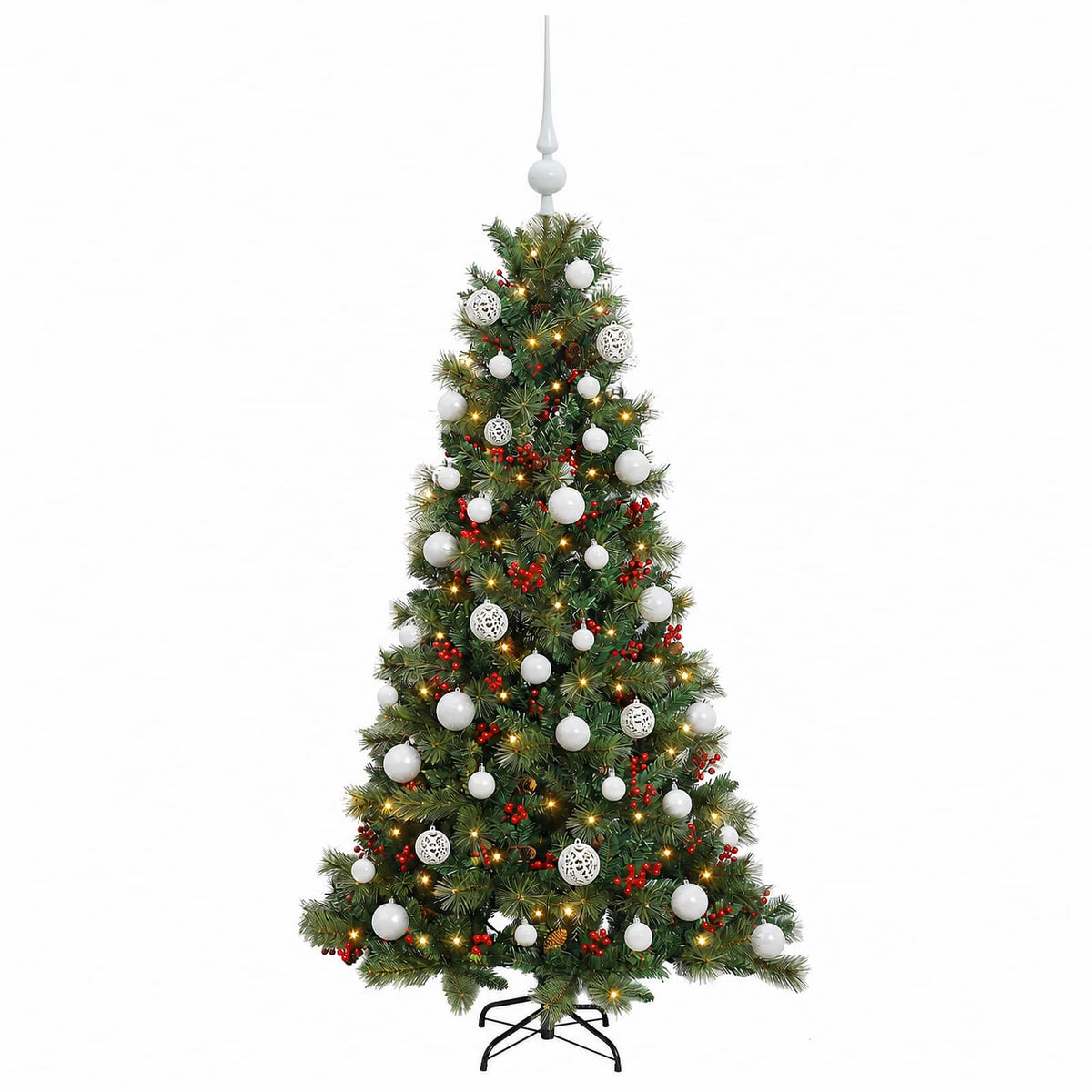 Artificial Christmas Tree with Bauble 150 cm 150 LEDs