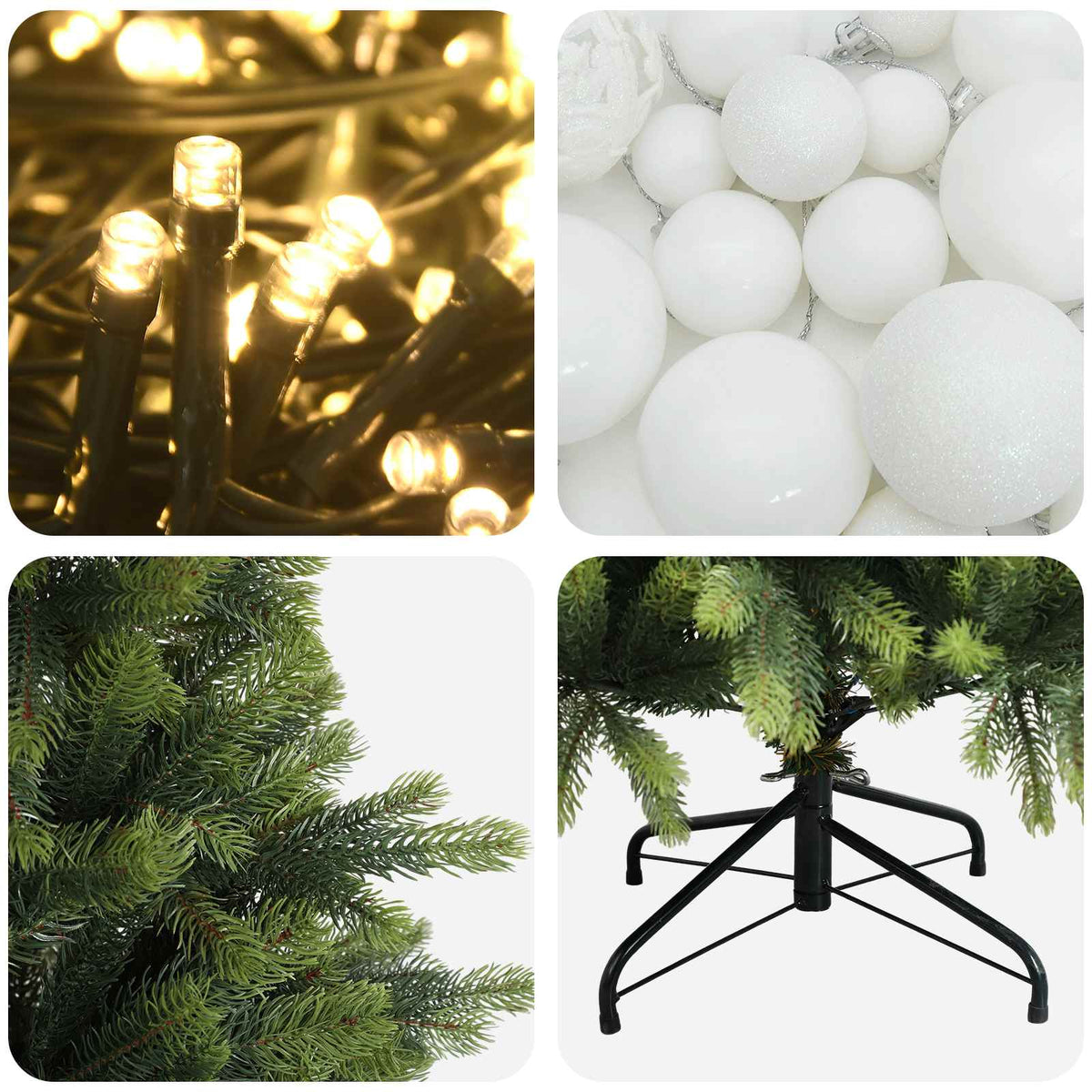 Artificial Christmas Tree with Bauble 150 cm 150 LEDs