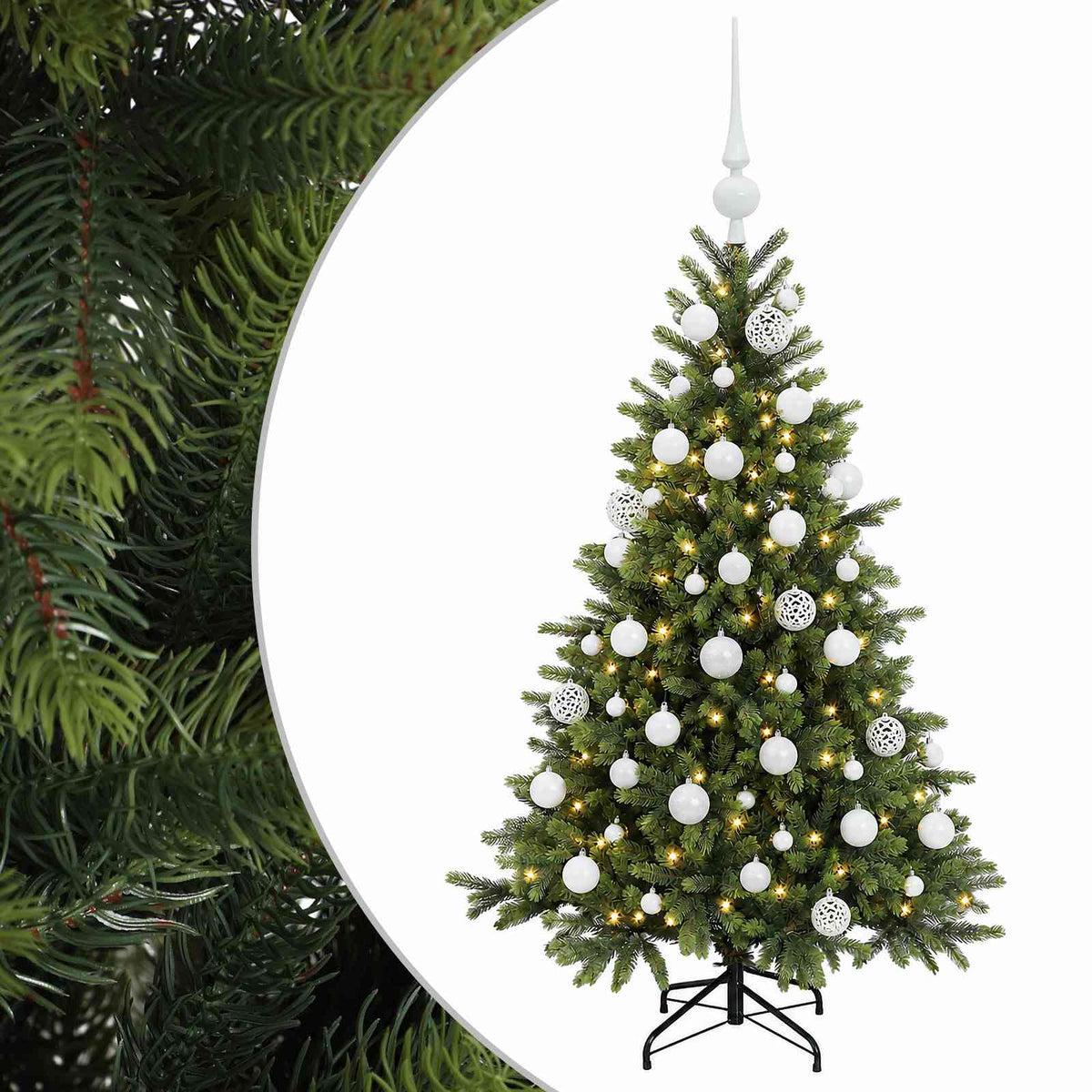Artificial Christmas Tree with Bauble 150 cm 150 LEDs