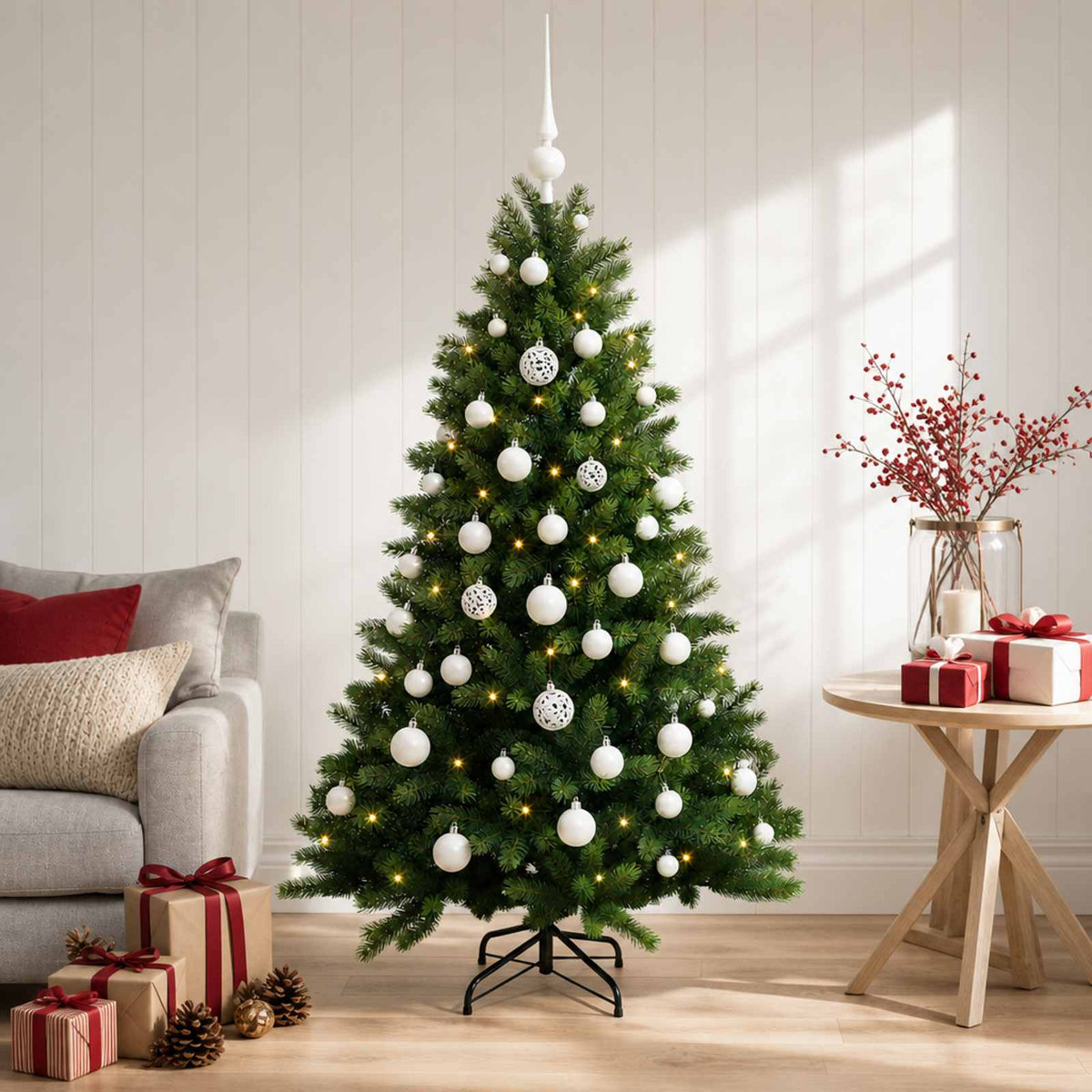 Artificial Christmas Tree with Bauble 150 cm 150 LEDs