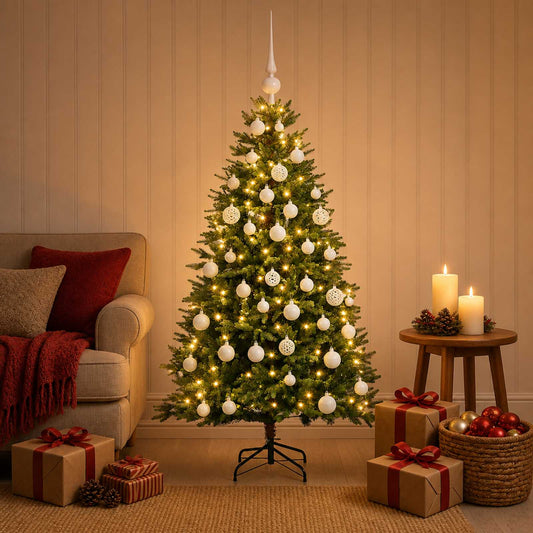 Artificial Christmas Tree with Bauble 150 cm 150 LEDs
