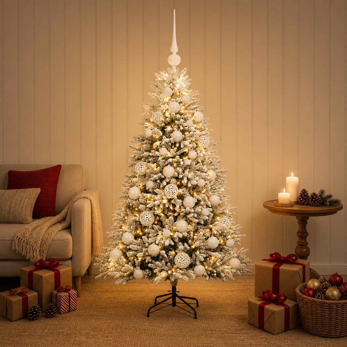 Artificial Christmas Tree with Bauble 120 cm 150 LEDs