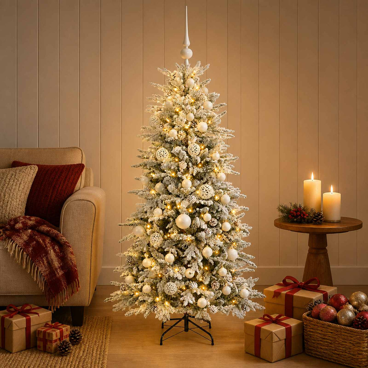 Artificial Christmas Tree with Bauble 120 cm 150 LEDs