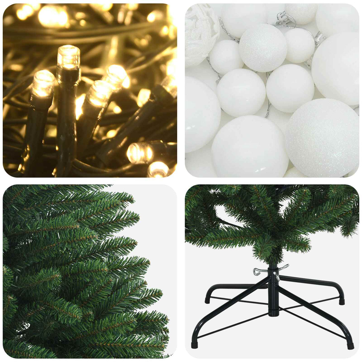 Artificial Christmas Tree Mid-green with Bauble 150 cm 150 LEDs