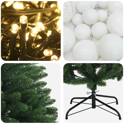 Artificial Christmas Tree Mid-green with Bauble 150 cm 150 LEDs