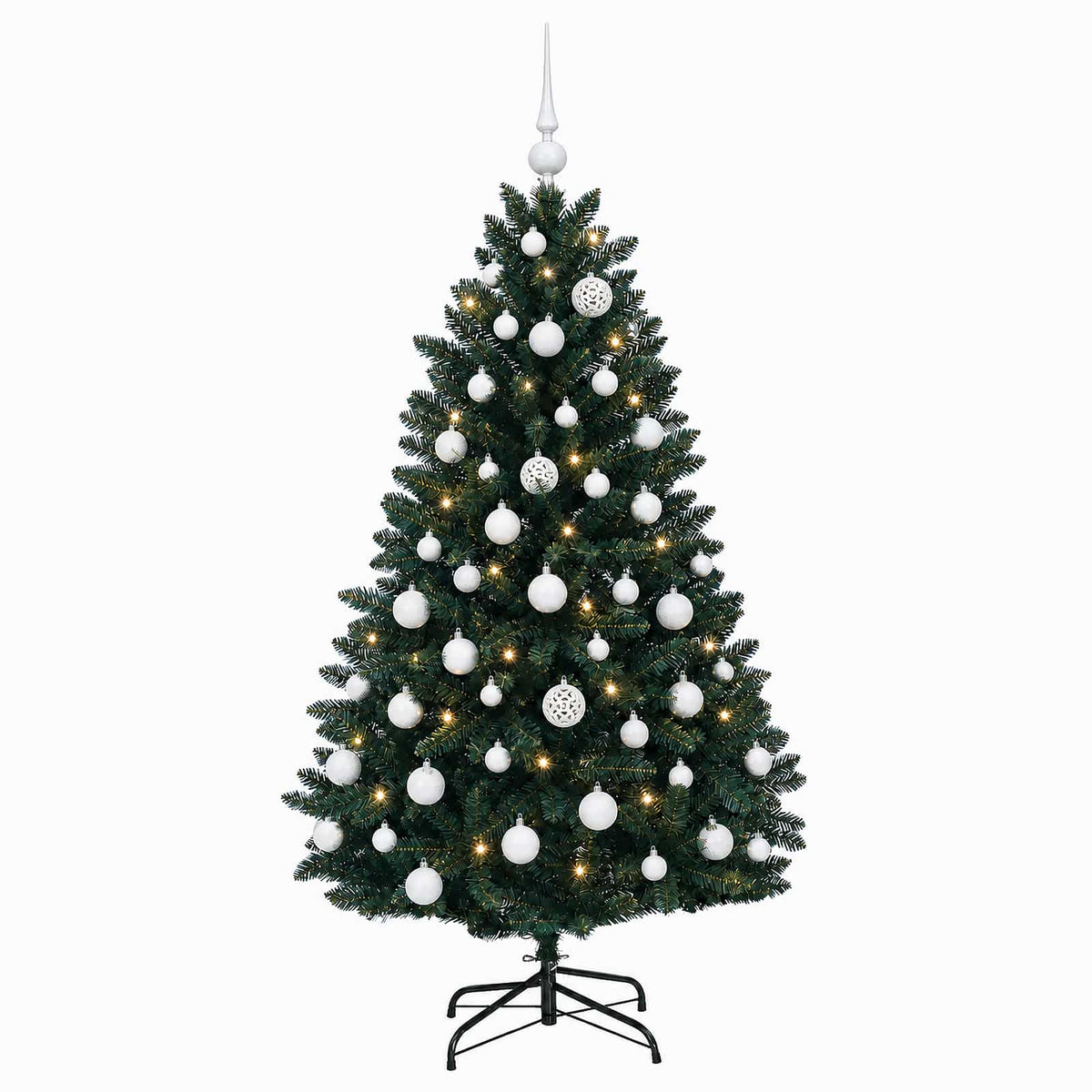 Artificial Christmas Tree Dark Green with Bauble 150 cm