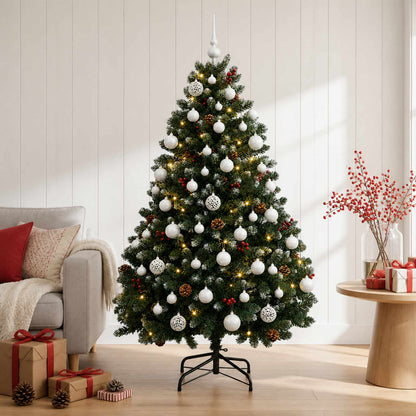 Artificial Christmas Tree Green with Bauble 150 cm 150 LEDs