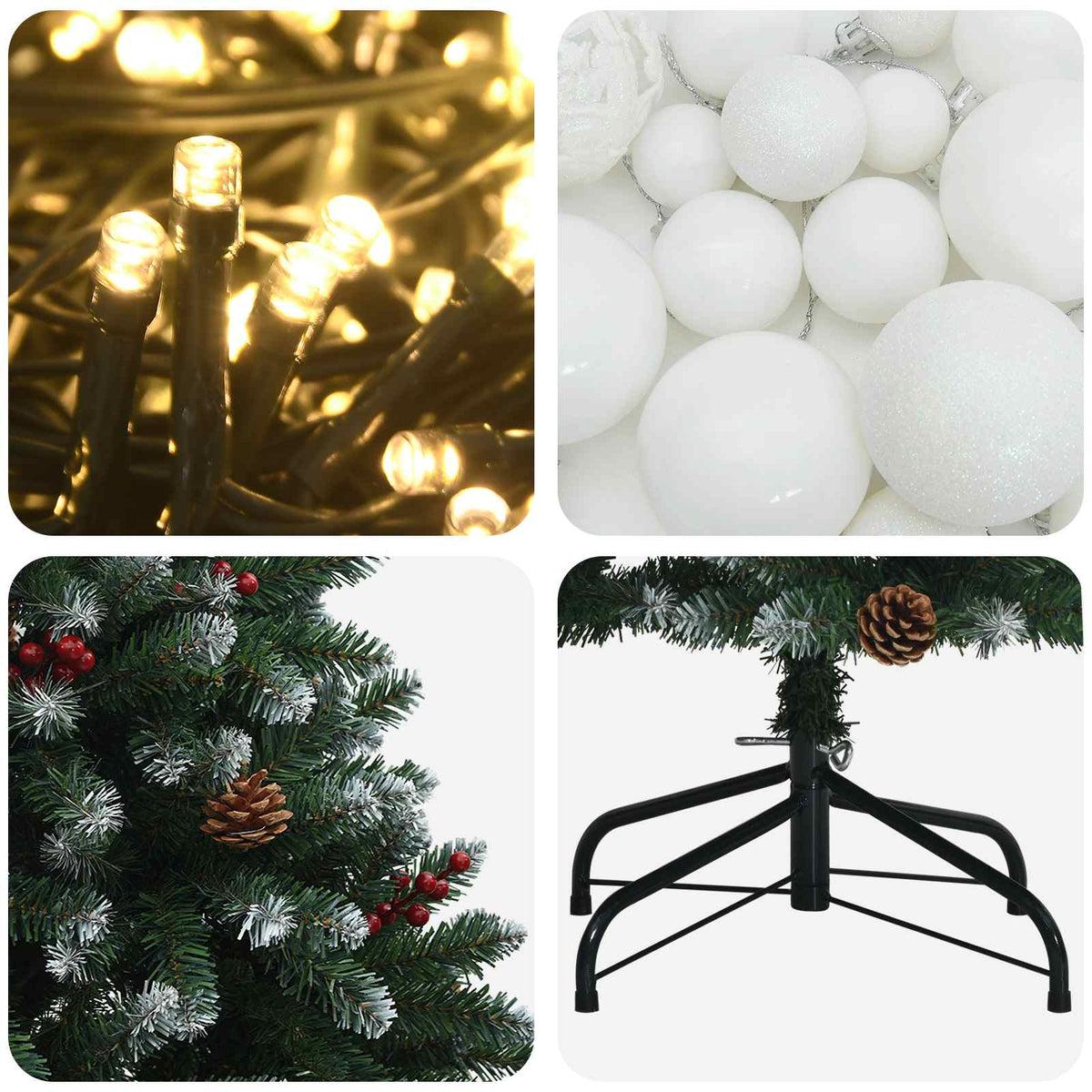 Artificial Christmas Tree Green with Bauble 150 cm 150 LEDs