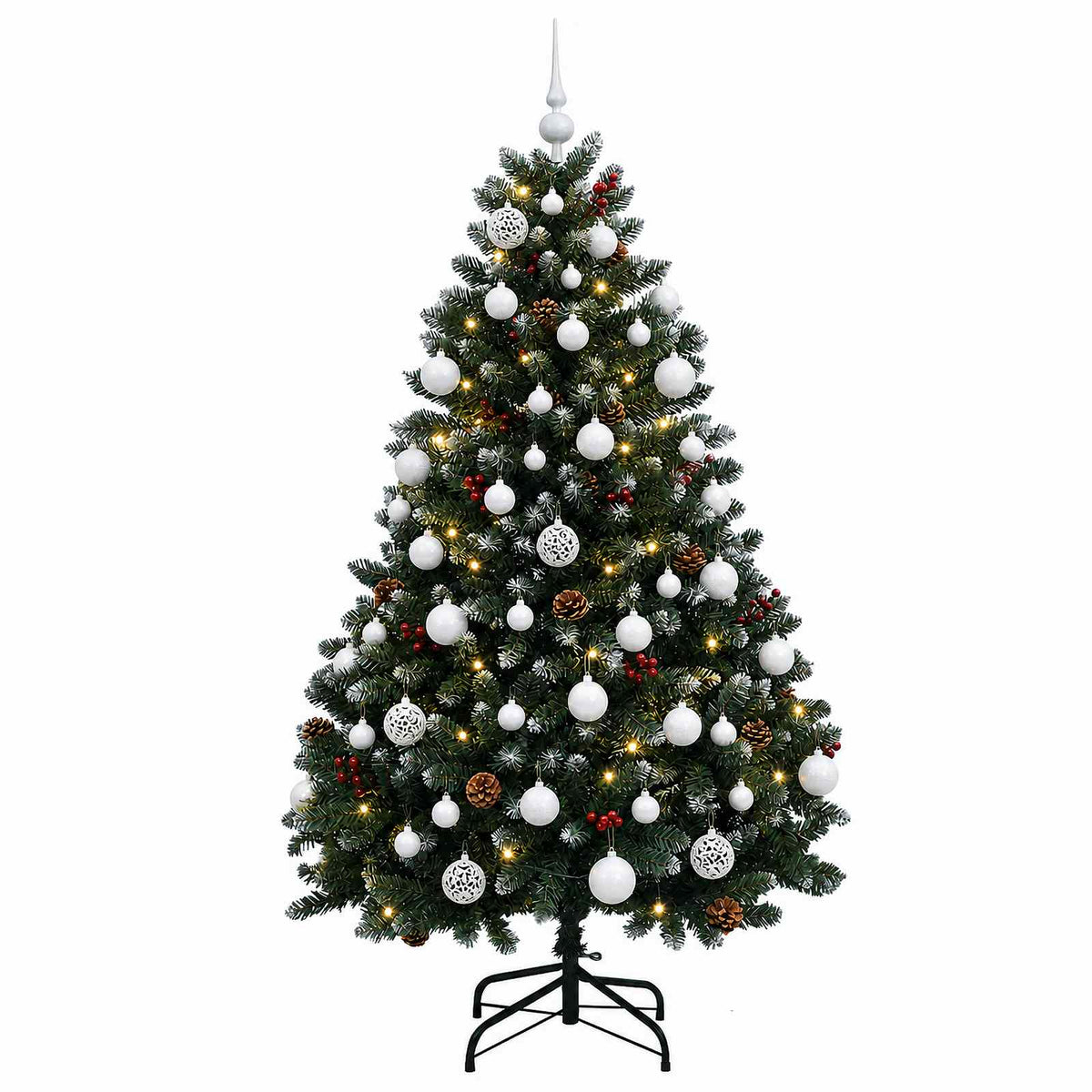 Artificial Christmas Tree Green with Bauble 150 cm 150 LEDs