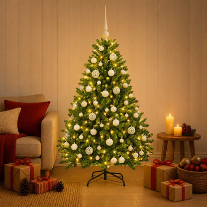 Artificial Christmas Tree Light Green with Bauble 120 cm