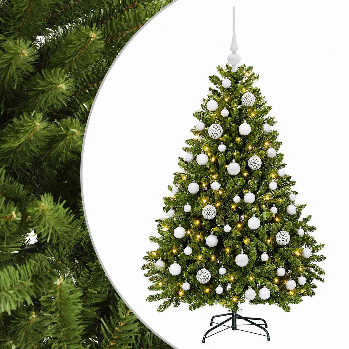 Artificial Christmas Tree Light Green with Bauble 120 cm