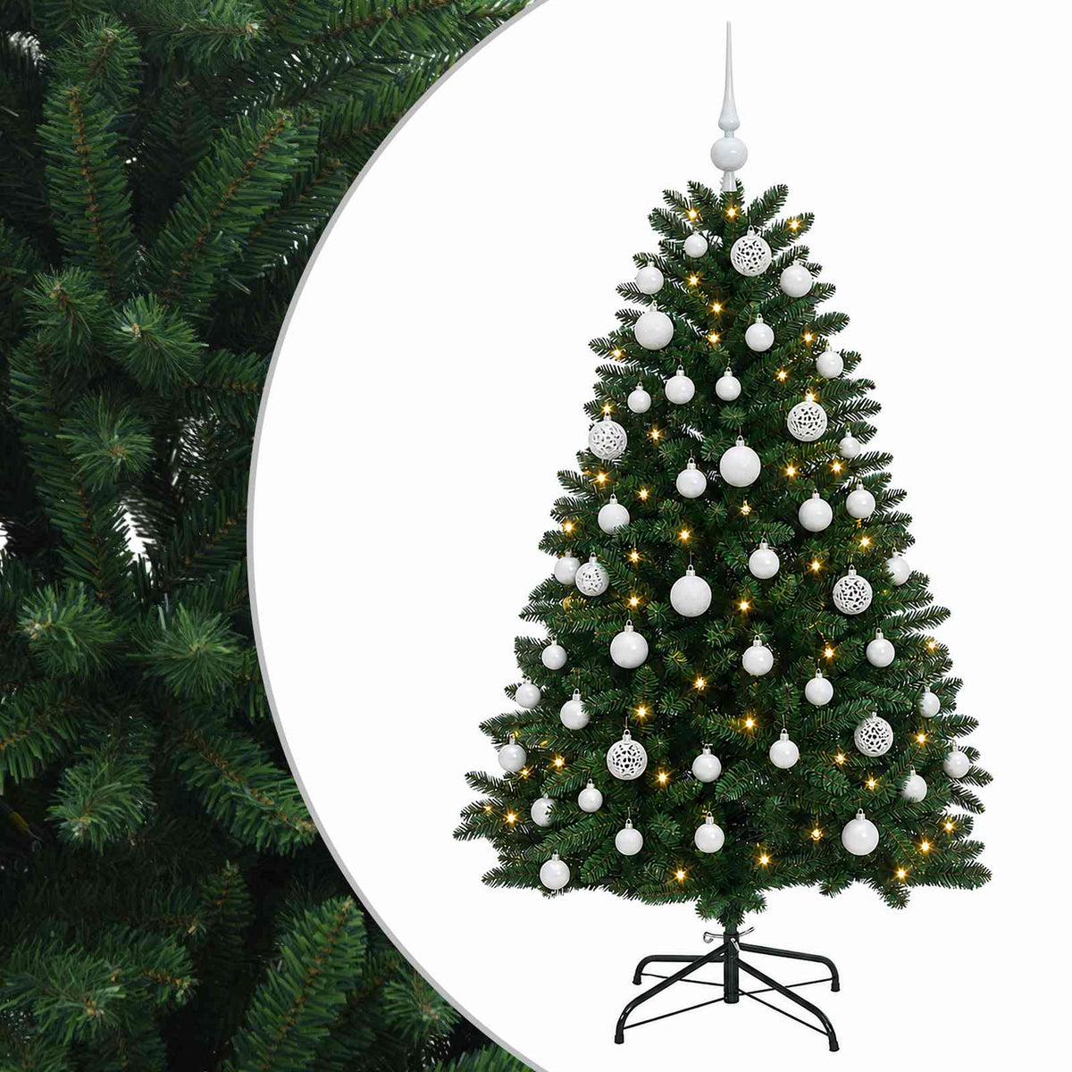 Artificial Christmas Tree Mid-green with Ornament 150 cm