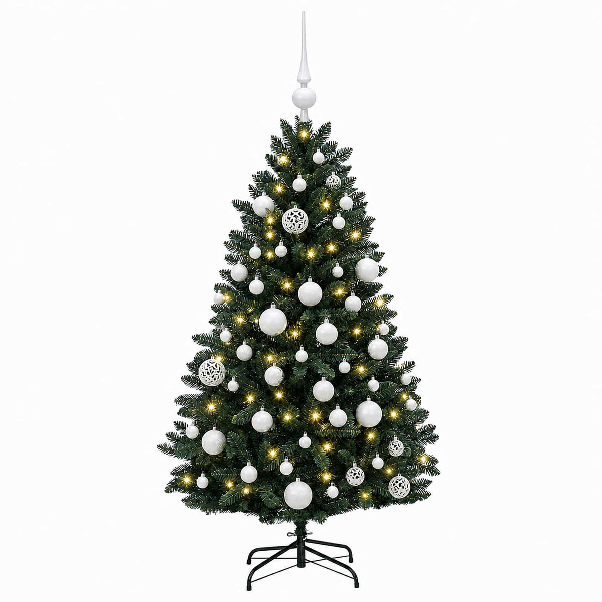 Artificial Christmas Tree Dark Green with Baubles 120 cm