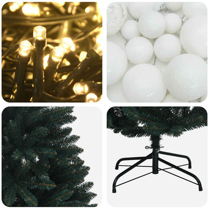 Artificial Christmas Tree, Dark Green, with Baubles 150 cm
