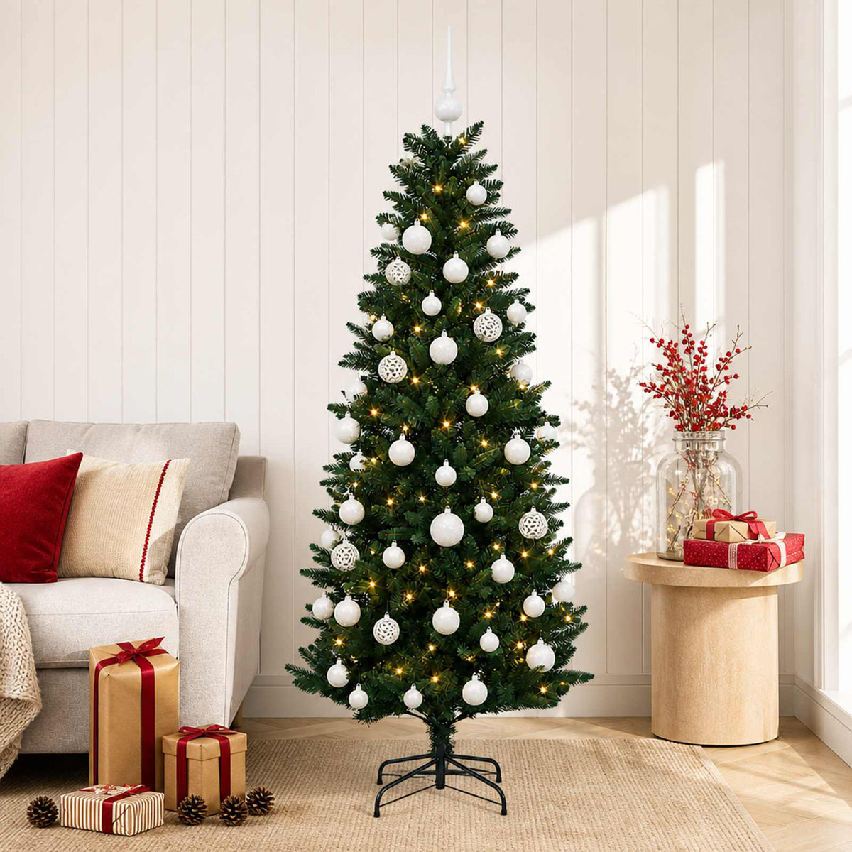 Artificial Christmas Tree with Bauble 120 cm 150 LEDs
