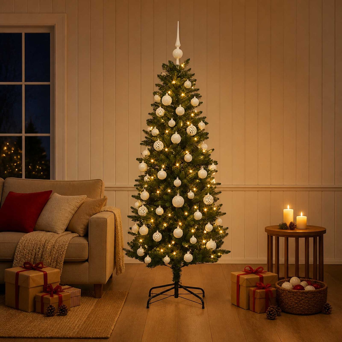 Artificial Christmas Tree with Bauble 120 cm 150 LEDs