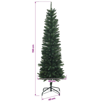 Artificial Slim Christmas Tree with Bauble 150 cm 150 LEDs