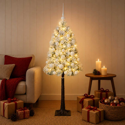 Artificial Hinged Christmas Tree with Baubles 120 cm 150 LEDs