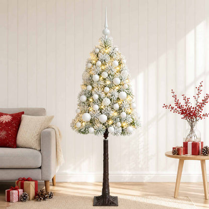 Artificial Hinged Christmas Tree with Baubles 120 cm 150 LEDs