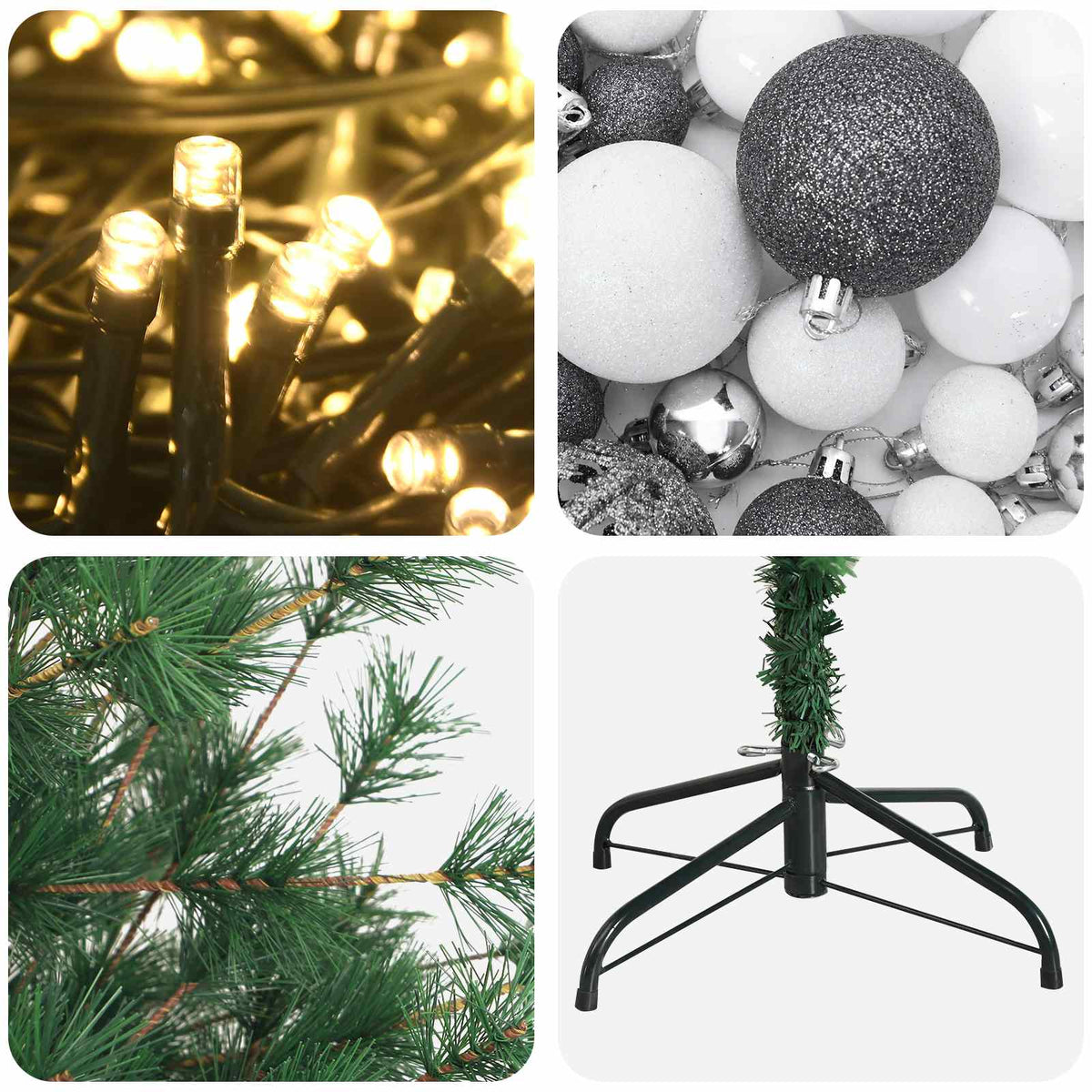 Artificial Christmas Tree with Bauble 120 cm 150 LEDs