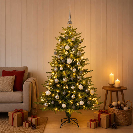 Artificial Christmas Tree with Bauble 150 cm 150 LEDs
