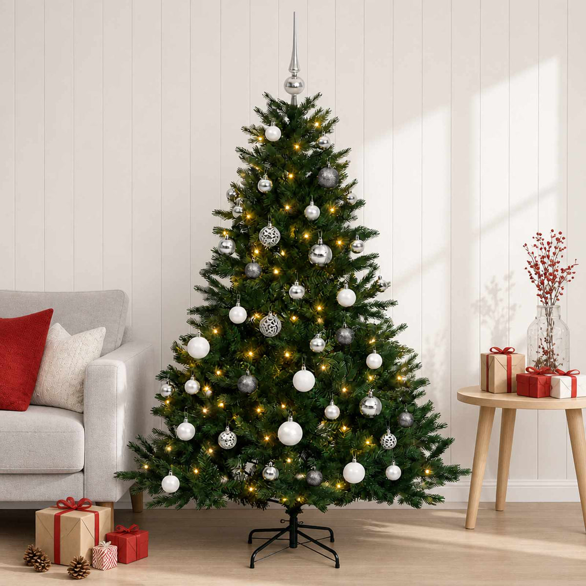 Artificial Christmas Tree with Bauble 120 cm 150 LEDs