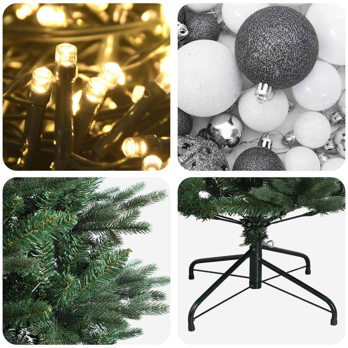 Artificial Christmas Tree with Bauble 120 cm 150 LEDs