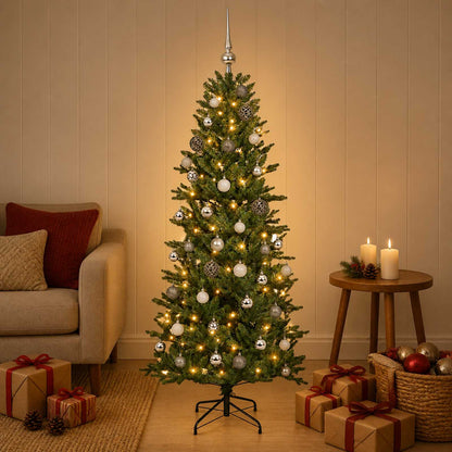 Artificial Christmas Tree with Bauble 150 cm 150 LEDs