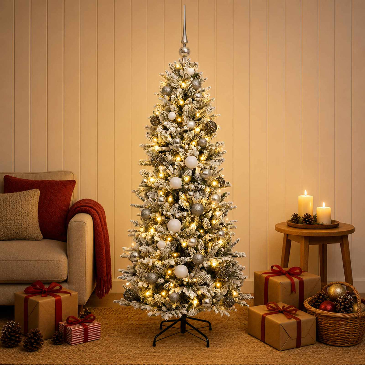 Artificial Christmas Tree with Bauble 120 cm 150 LEDs