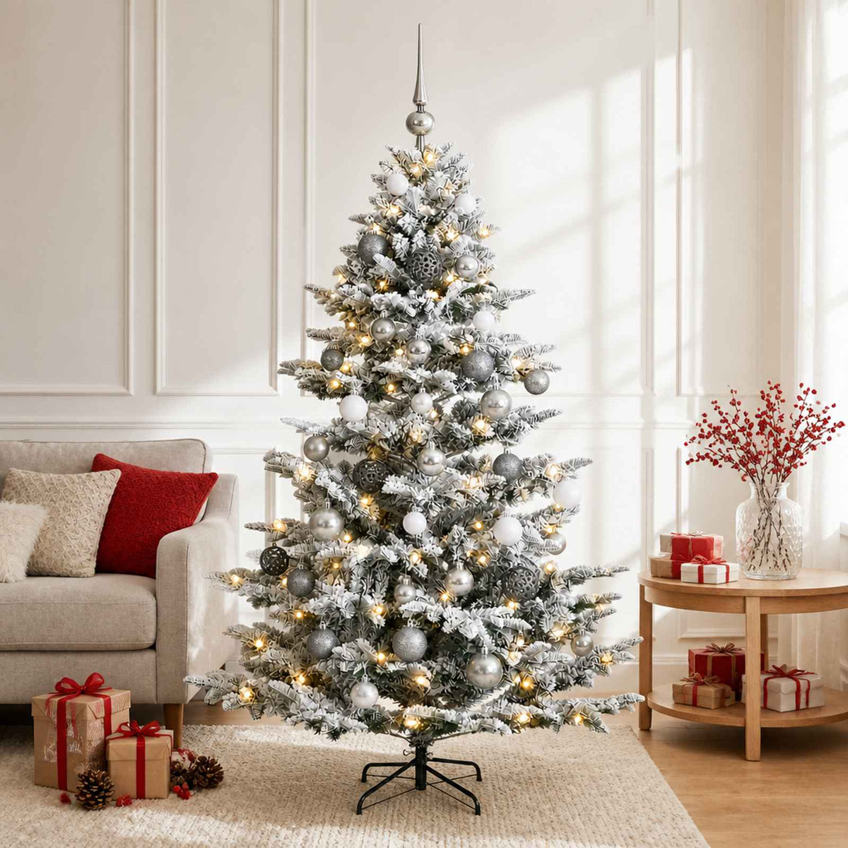 Artificial Christmas Tree with Bauble 150 cm 150 LEDs