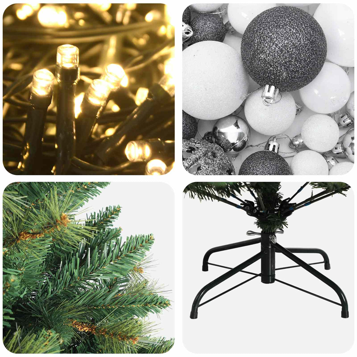 Artificial Christmas Tree with Bauble 150 cm 150 LEDs