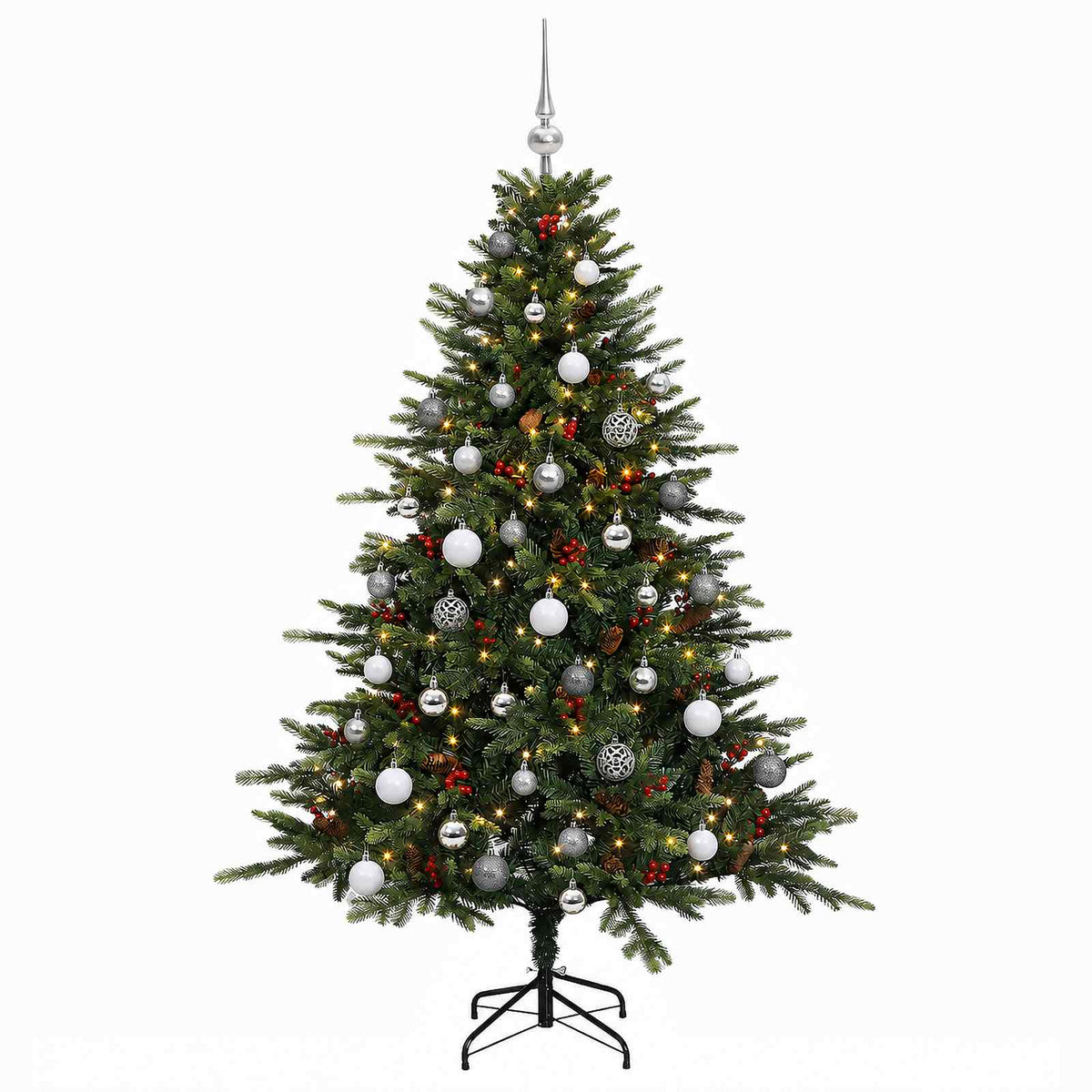 Artificial Christmas Tree with Bauble 150 cm 150 LEDs