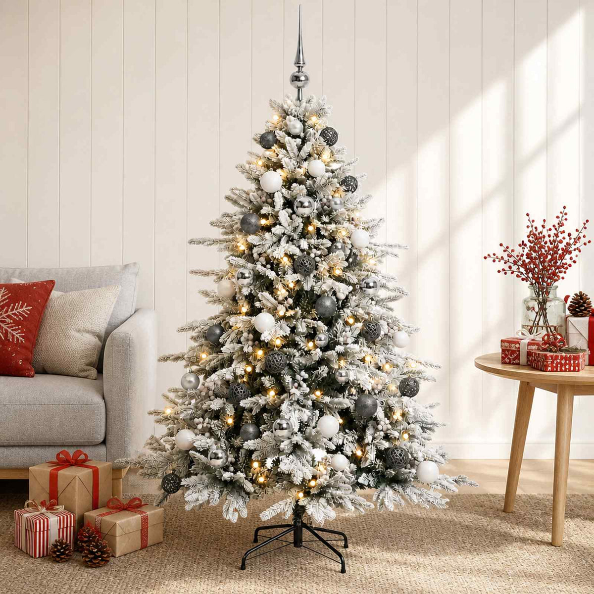 Artificial Christmas Tree with Bauble 150 cm 150 LEDs