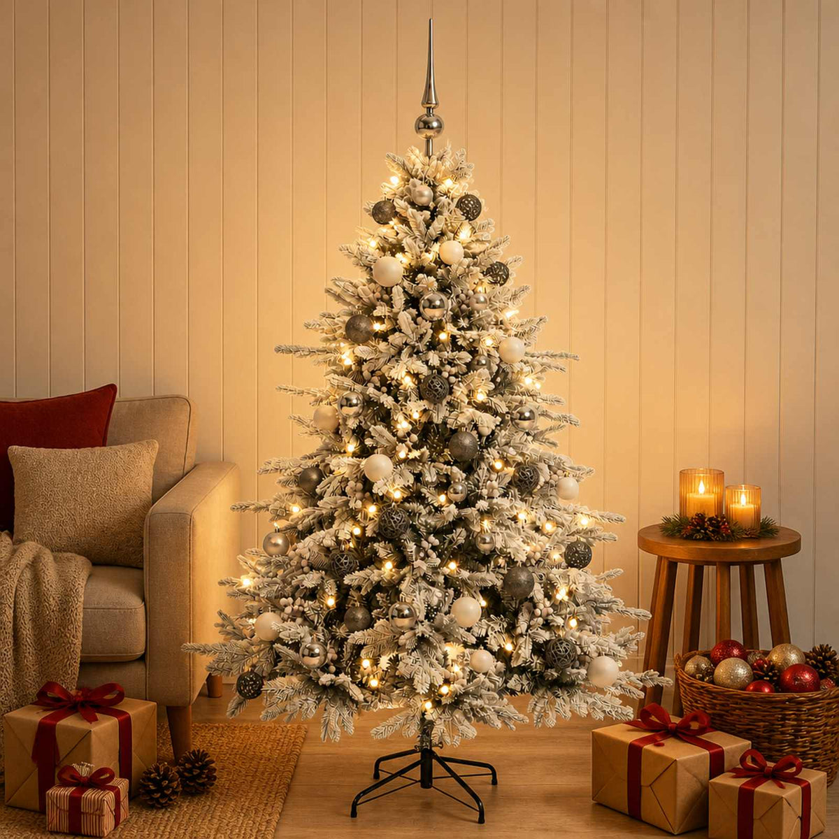 Artificial Christmas Tree with Bauble 150 cm 150 LEDs
