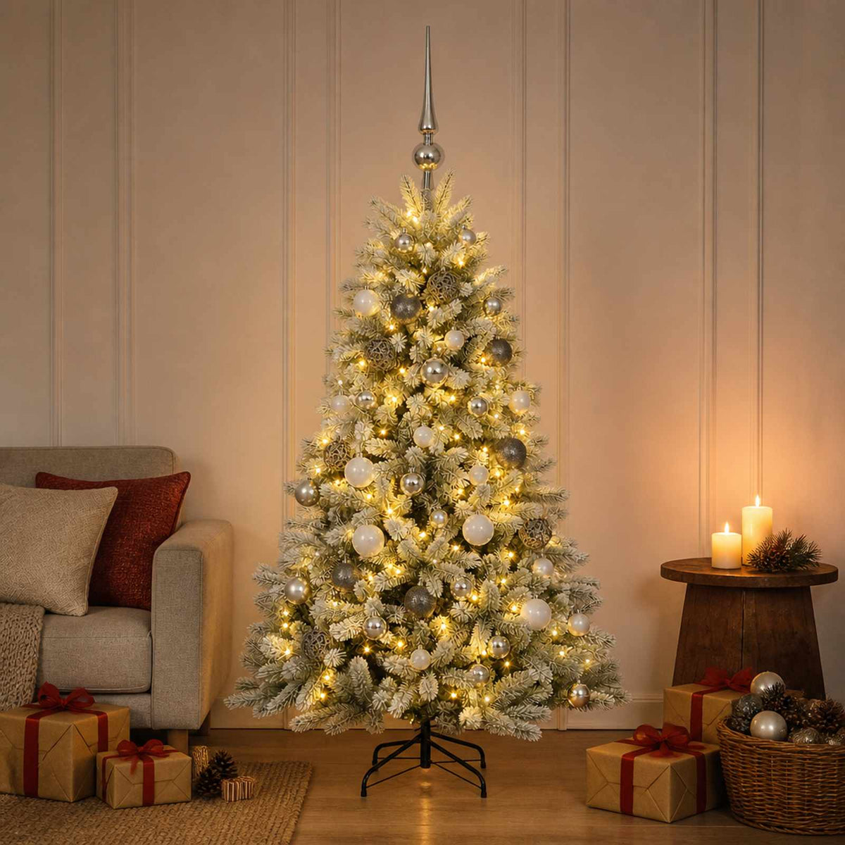 Artificial Christmas Tree with Bauble 120 cm 150 LEDs